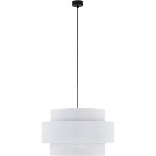 Lampa wisząca z abażurem Calisto White 50cm biały / czarny TK Lighting