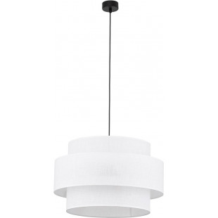 Lampa wisząca z abażurem Calisto White III 50cm biały / czarny TK Lighting