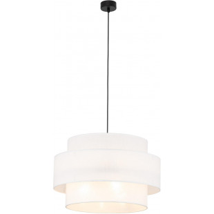 Lampa wisząca z abażurem Calisto White III 50cm biały / czarny TK Lighting