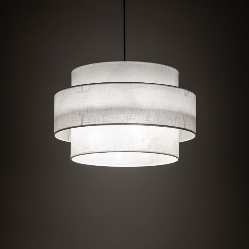 Lampa wisząca z abażurem Calisto White III 50cm biały / czarny Lighting