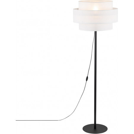 Lampa podłogowa z abażurem Calisto White 159cm biały / czarny Lighting