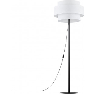 Lampa podłogowa z abażurem Calisto White 159cm biały / czarny Lighting