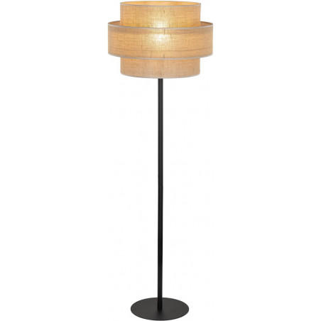 Lampa podłogowa boho z abażurem Calisto 159cm juta / czarny TK Lighting