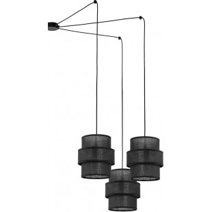 Lamp wisząca pająk z abażurem Calisto Black III 150cm czarna Lighting