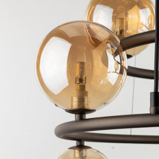 Lampa wisząca okrągła szklane kule Anabelle IX 62cm bursztynowy / brąz TK Lighting