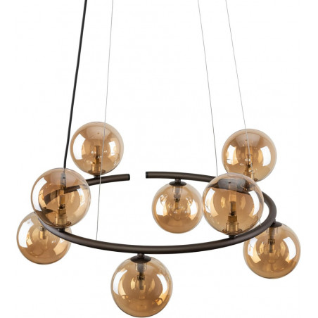 Lampa wisząca okrągła szklane kule Anabelle VIII 62cm bursztynowy / brąz TK Lighting