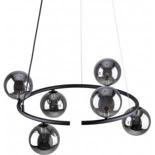 Lampa wisząca okrągła szklane kule Anabelle VIII 62cm grafit lustrzany / czarny TK Lighting