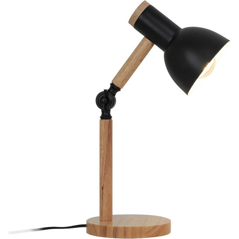 Lampa drewniana na stolik nocny Balbo czarna Zumaline