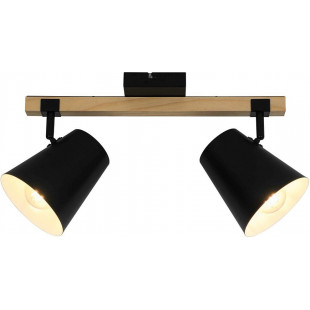 Reflektor sufitowy loft Elti II drewno / czarny Zumaline
