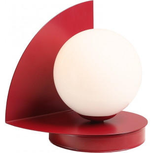 Lampa stołowa szklana kula Loop biały / czerwony Aldex
