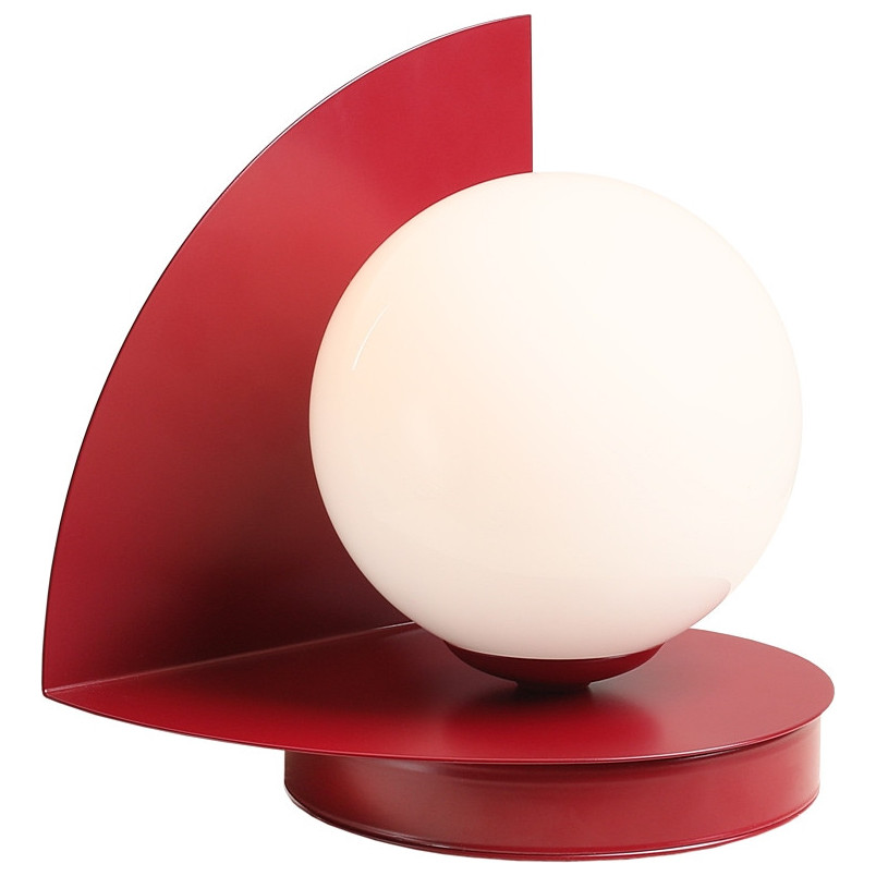 Lampa stołowa szklana kula Loop biały / czerwony Aldex