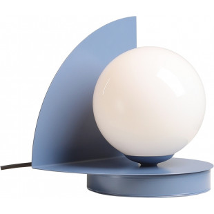 Lampa stołowa szklana kula Loop biały / niebieski Aldex