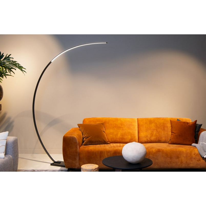 Lampa łukowa Curve LED czarny / marmur do salonu, sypialni czy gabinetu