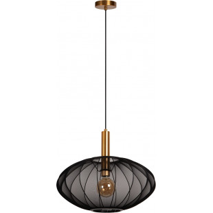 Lampa wisząca z abażurem Corina 50cm czarny / matowe złoto Lucide