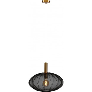 Lampa wisząca z abażurem Corina 50cm czarny / matowe złoto Lucide