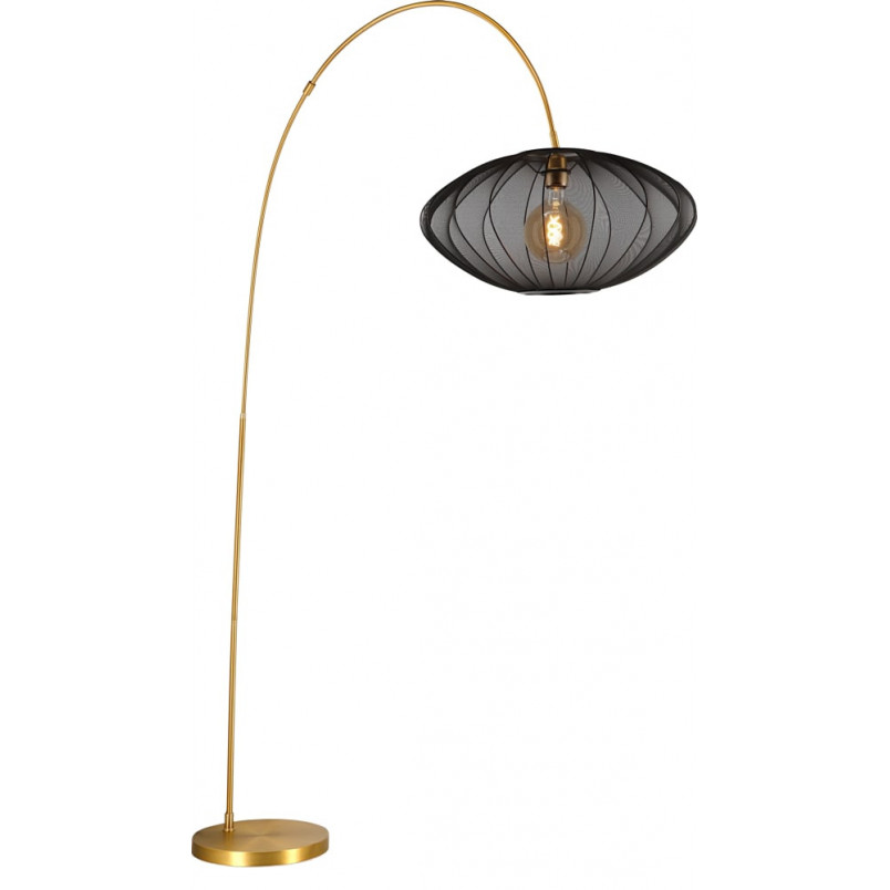 Lampa łukowa Corina czarny / matowe złoto do salonu, sypialni czy gabinetu