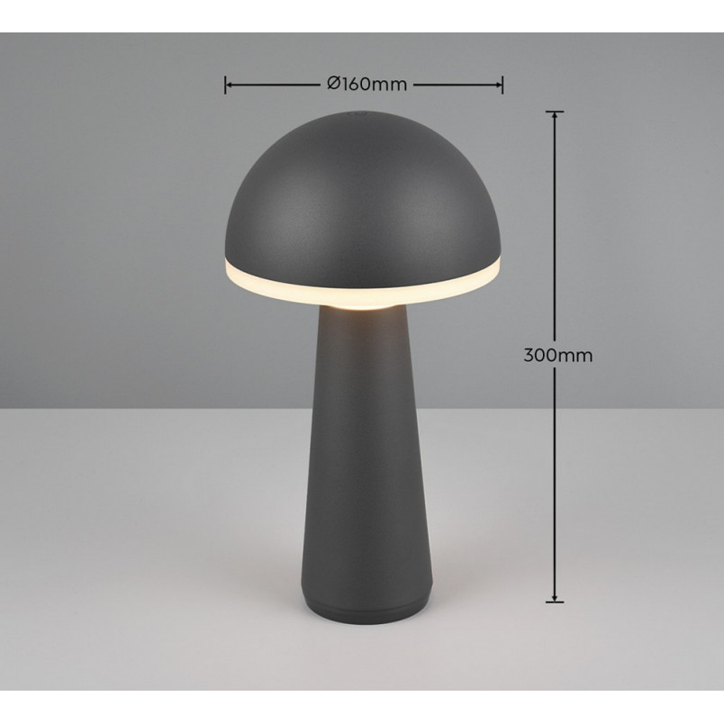 Lampa zewnętrzna na stolik z regulacją barwy światła Fungo LED antracyt Reality
