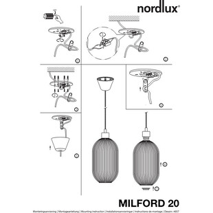 Lampa wisząca szklana Milford 20 Biała marki Nordlux