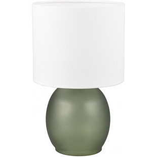 Lampa szklana na komodę z abażurem Vela biały / zielony Trio