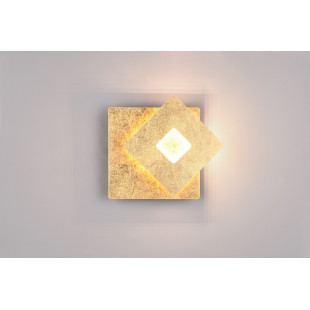 Kinkiet dekoracyjny kwadratowy Leano LED pozłacany Trio