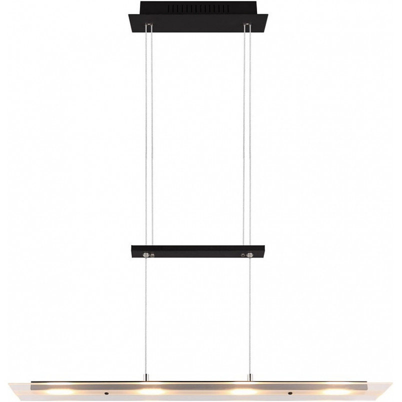 Lampa wisząca podłużna szklana Milos LED 80cm czarny matowy Reality