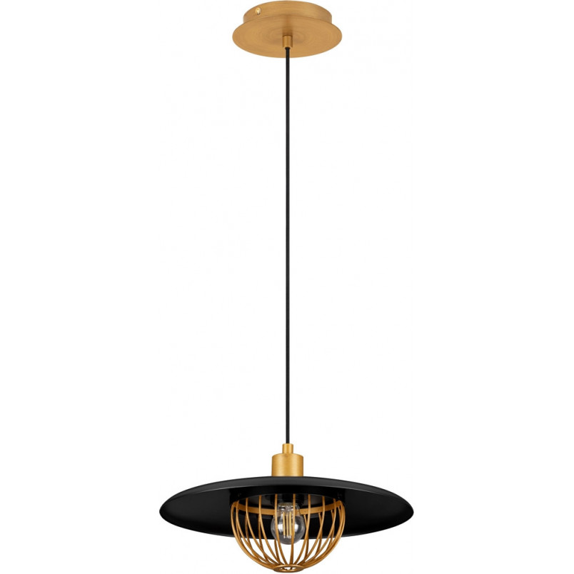 Lampa wisząca loft Ted 33cm czarny / złoty mosiądz