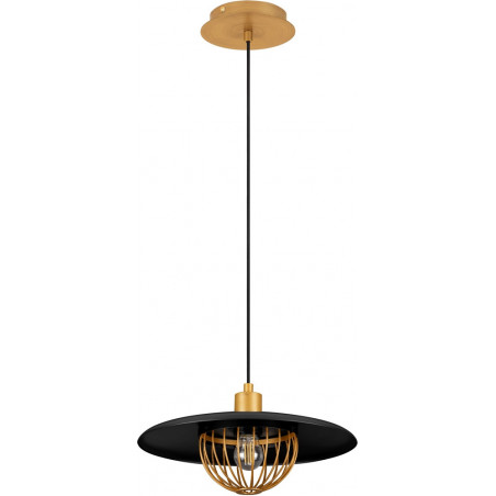 Lampa wisząca loft Ted 33cm czarny / złoty mosiądz