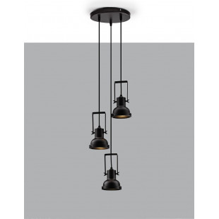Lampa wisząca industrialna 3 punktowa Sidero 24cm czarny mat