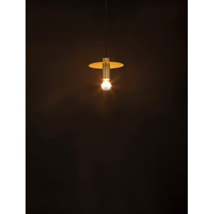 Lampa wisząca żarówka z płaskim kloszem Vernisi 20cm złota 