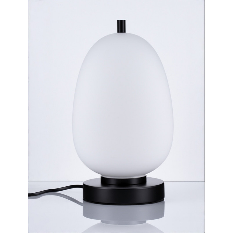 Lampa stołowa szklana Tamo 15,8cm biało-czarna