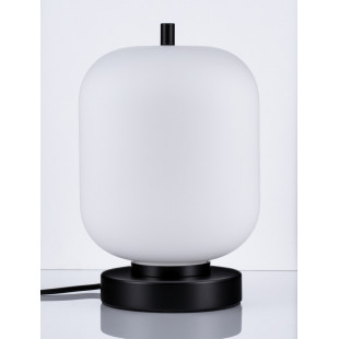 Lampa stołowa szklana Tamo 16,5cm biało-czarna