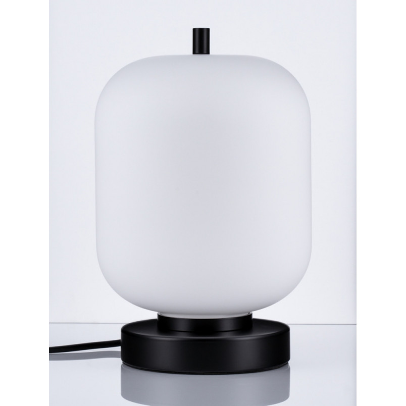Lampa stołowa szklana Tamo 16,5cm biało-czarna
