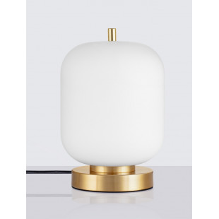 Lampa stołowa szklana Tamo 16,5cm biało-mosiężna