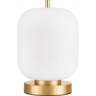 Lampa stołowa szklana Tamo 16,5cm biało-mosiężna