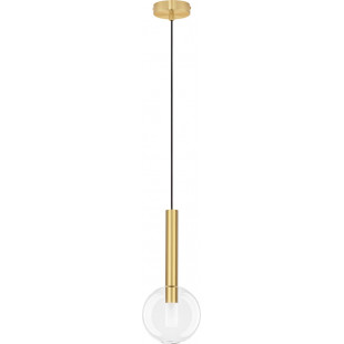 Lampa wisząca szklana glamour Sophia V 15cm przeźroczysty / złoty