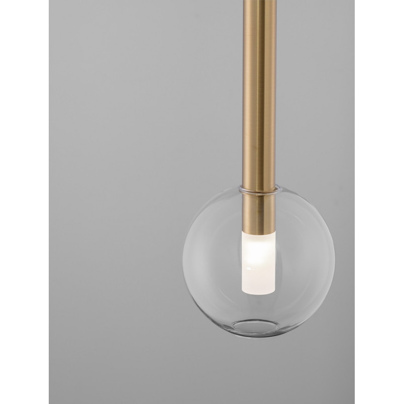 Lampa wisząca szklana glamour Sophia V 15cm przeźroczysty / złoty