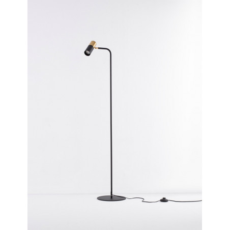 Lampa podłogowa minimalistyczna Nikola czarny / złoty