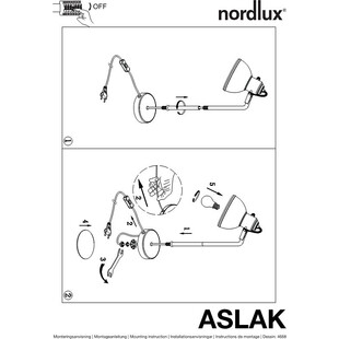 Lampa biurkowa loft Aslak Czarna marki Nordlux