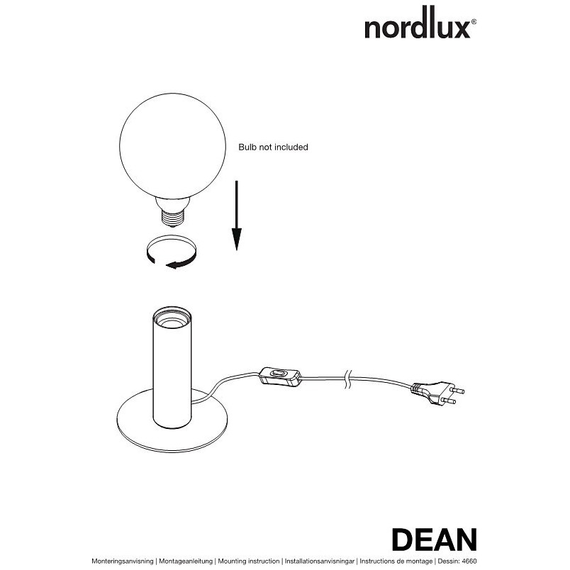 Lampa stołowa "żarówka" Dean Czarna marki Nordlux