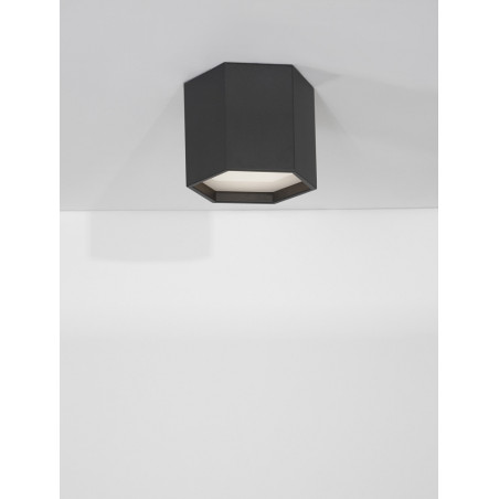 Lampa spot heksagon Leoni LED 25cm H20cm 3000K czarny