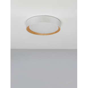 Plafon skandynawski ściemniany Nordicos LED 35cm biały / drewno
