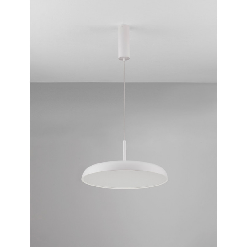 Lampa wisząca minimalistyczna z pilotem sterowania Marcus LED 45cm biała
