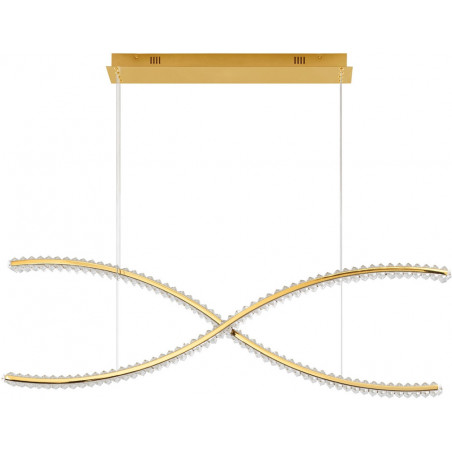 Lampa wisząca glamour z kryształkami Infinito LED 120cm złota