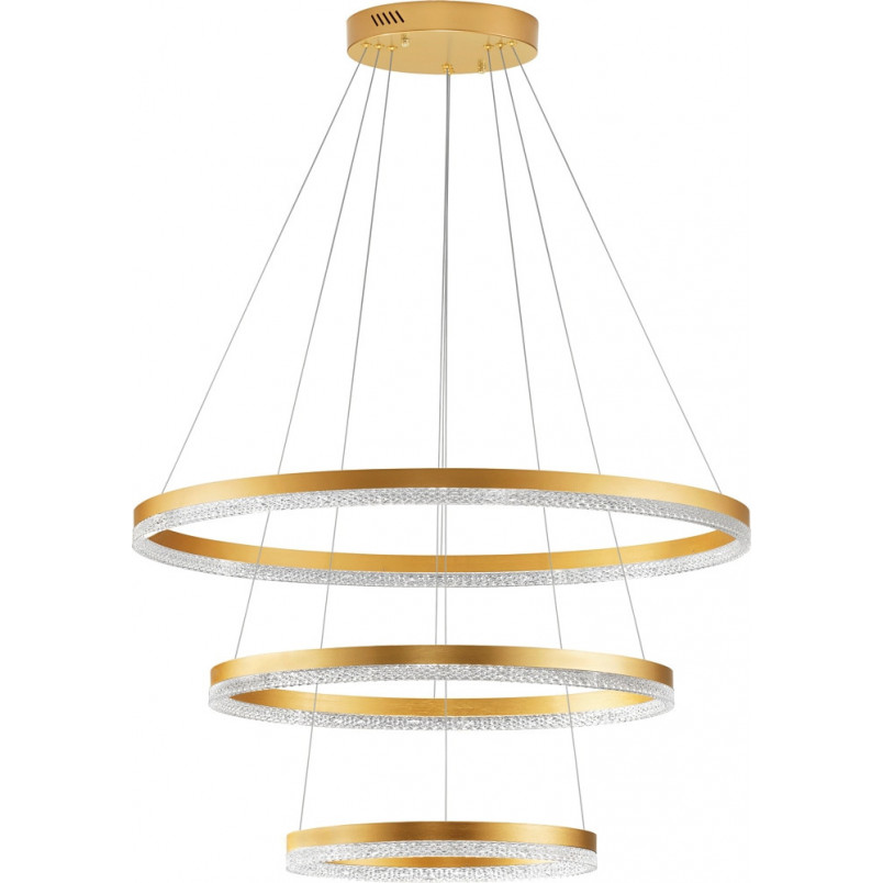 Lampa wisząca okrągła z kryształkami Giulia LED 80cm / 60cm / 40cm złoty mosiądz