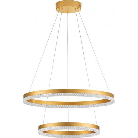 Lampa wisząca okrągła z kryształkami Giulia LED 60cm / 40cm złoty mosiądz