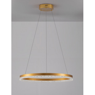 Lampa wisząca okrągła z kryształkami Giulia LED 60cm złoty mosiądz