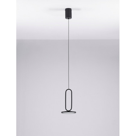 Lampa wisząca z płaskim kloszem Bonnie LED 13cm czarna