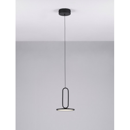 Lampa wisząca z płaskim kloszem Bonnie LED 17,5cm czarna