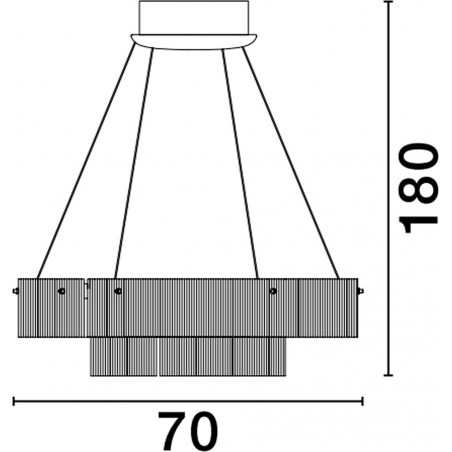 Lampa wisząca szklana nowoczesna Isabell II LED 70cm 3000K czarna