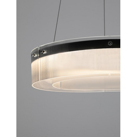 Lampa wisząca szklana nowoczesna Isabell LED 55cm 3000K czarna